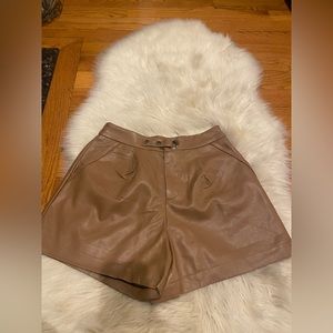 Faux leather shorts